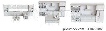 modern kitchen isolated on transparent background, home furniture, 3D illustration, cg render modern kitchen isolated on transparent background, home furniture, 3D illustration, cg render 140760865