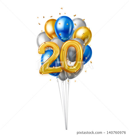 Number 20 balloon arrangement. Number 20 balloon arrangement. 140760976