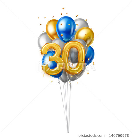 Happy 30th birthday balloon number 30. Happy 30th birthday balloon number 30. 140760978