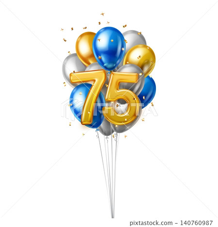 75th birthday celebration balloons. 75th birthday celebration balloons. 140760987