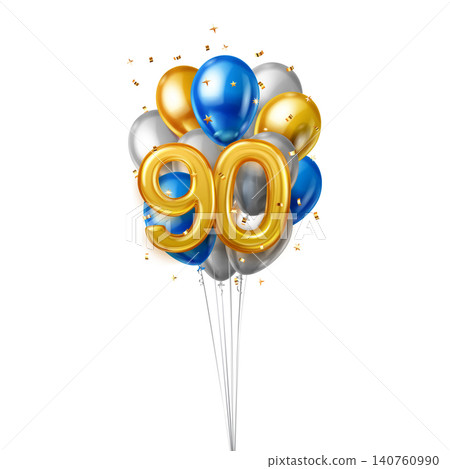 90th birthday celebration balloons. 90th birthday celebration balloons. 140760990