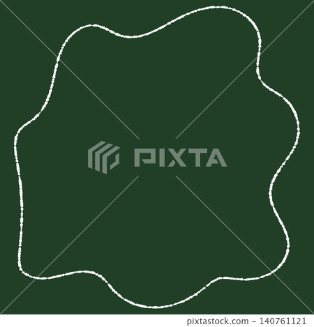 Handwritten chalk-style wavy round frame / Blackboard-style wavy white line border material Handwritten chalk-style wavy round frame / Blackboard-style wavy white line border material 140761121