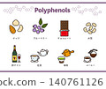 Polyphenol Food Icon Set Color 140761126
