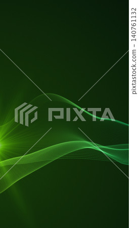 Neon glowing abstract wave line animation, vertical futuristic flow curve background, digital technology loop motion graphic, green teal mesh ribbon 140761132