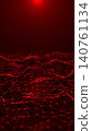 Red abstract polygon network animation, vertical futuristic digital grid background with connected dots, low poly technology surface and data terrain 140761134