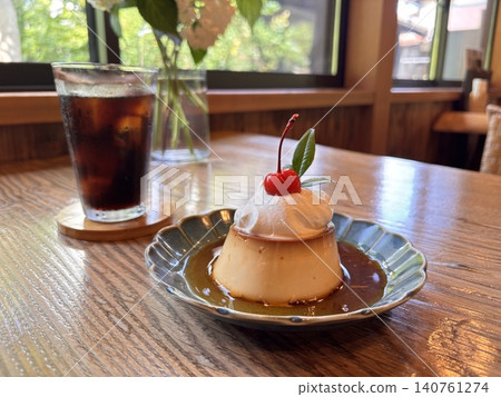 A retro pudding from a coffee shop A retro pudding from a coffee shop 140761274