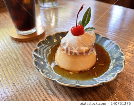A retro pudding from a coffee shop A retro pudding from a coffee shop 140761276