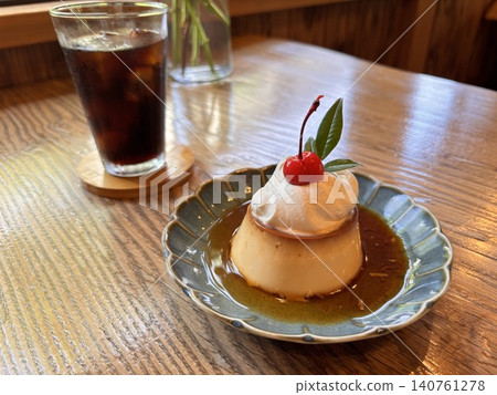 A retro pudding from a coffee shop A retro pudding from a coffee shop 140761278