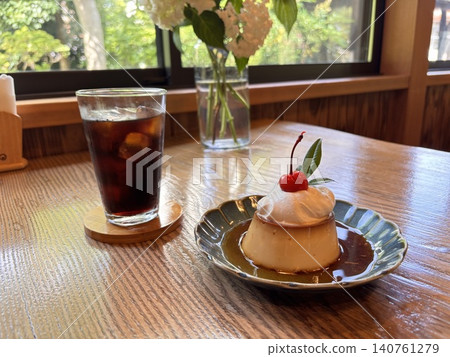A retro pudding from a coffee shop A retro pudding from a coffee shop 140761279