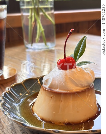 A retro pudding from a coffee shop A retro pudding from a coffee shop 140761289