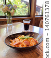 Pasta lunch at a cafe 140761378