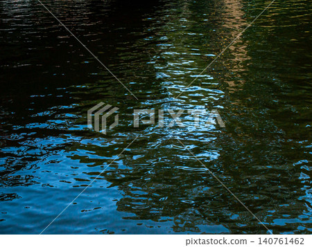 Old pond in a public park with a green water ripple wave texture background Old pond in a public park with a green water ripple wave texture background 140761462
