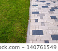 Illusion of separation with a green lawn and a park path texture composition 140761549