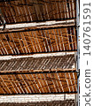Abstract art photography of construction scaffolding shape division and triplication rhythm 140761591