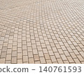 Abstract geometry of a semicircular paving block sidewalk pattern texture 140761593