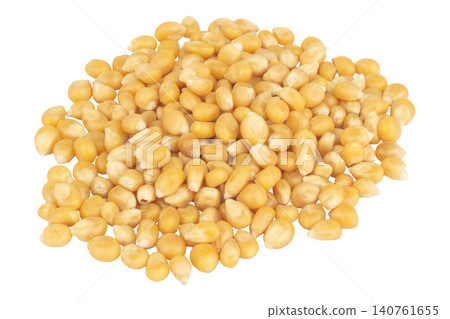 Popcorn kernels pile isolated on white background Popcorn kernels pile isolated on white background 140761655