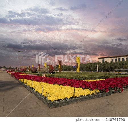 Tiananmen square, Beijing, China (against the sunset) Tiananmen square, Beijing, China (against the sunset) 140761790