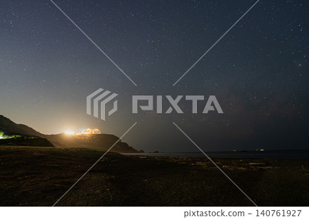 Nighttime scenery of Hinode no Ishimon in Tahara City (Aichi Prefecture) Nighttime scenery of Hinode no Ishimon in Tahara City (Aichi Prefecture) 140761927
