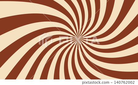 Chocolate cream radial swirl vector background, Groovy spiral stripe brown ice cream abstract pattern for bakery, cafe branding Chocolate cream radial swirl vector background, Groovy spiral stripe brown ice cream abstract pattern for bakery, cafe branding 140762002