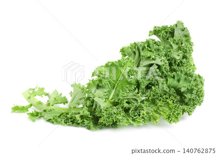 Fresh green kale leaf isolated on white Fresh green kale leaf isolated on white 140762875