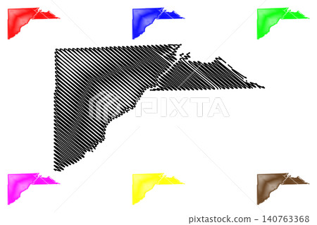 Lucas County, Ohio State (U.S. county, United States of America, USA, U.S., US) map vector illustration, scribble sketch Lucas map 140763368
