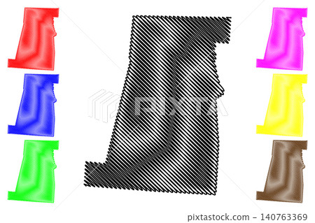 Madison County, Ohio State (U.S. county, United States of America, USA, U.S., US) map vector illustration, scribble sketch Madison map 140763369