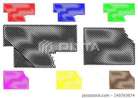 Garvin and Harper County, Oklahoma State (U.S. county, United States of America, USA, U.S., US) map vector illustration, scribble sketch map Garvin and Harper County, Oklahoma State (U.S. county, United States of America, USA, U.S., US) map vector illustration, scribble sketch map 140763674