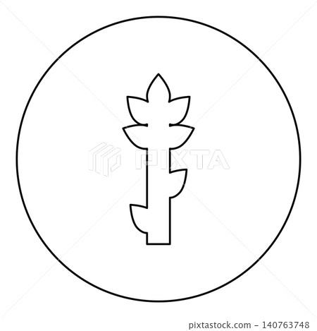 Asparagus plant healthy concept food icon in circle round black color vector illustration image outline contour line thin style 140763748