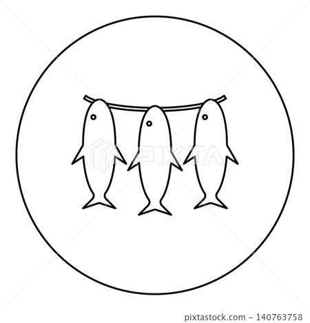 Three fish silhouette fishs icon in circle round black color vector illustration image outline contour line thin style Three fish silhouette fishs icon in circle round black color vector illustration image outline contour line thin style 140763758