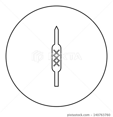Kebab Kabab icon in circle round black color vector illustration image outline contour line thin style 140763760