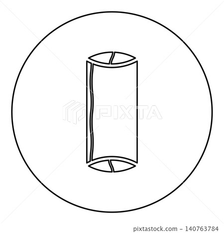 Sushi Japanese food icon in circle round black color vector illustration image outline contour line thin style 140763784