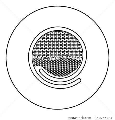 Sushi Japanese food icon in circle round black color vector illustration image outline contour line thin style 140763785
