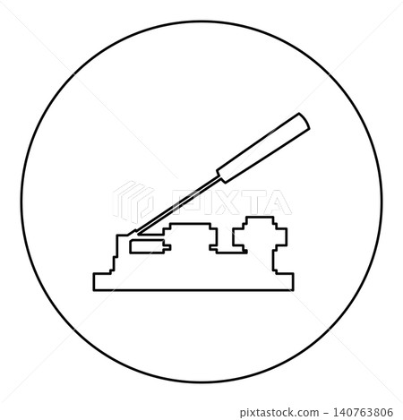 Nut cracker nutcracker icon in circle round black color vector illustration image outline contour line thin style Nut cracker nutcracker icon in circle round black color vector illustration image outline contour line thin style 140763806