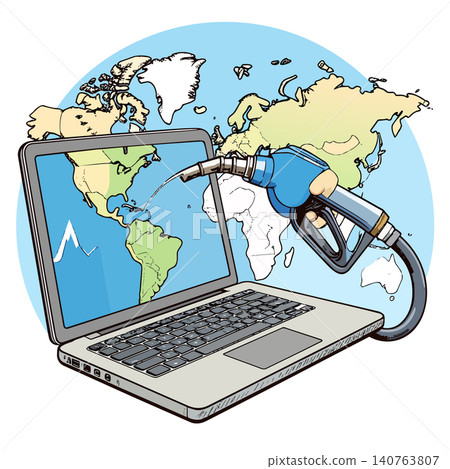 Global digital fuel powering world internet connection Global digital fuel powering world internet connection 140763807