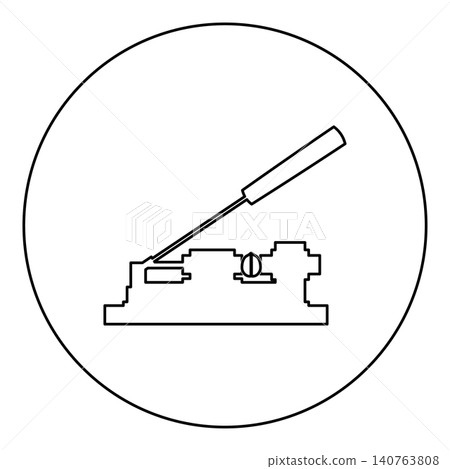Nut cracker nutcracker icon in circle round black color vector illustration image outline contour line thin style Nut cracker nutcracker icon in circle round black color vector illustration image outline contour line thin style 140763808
