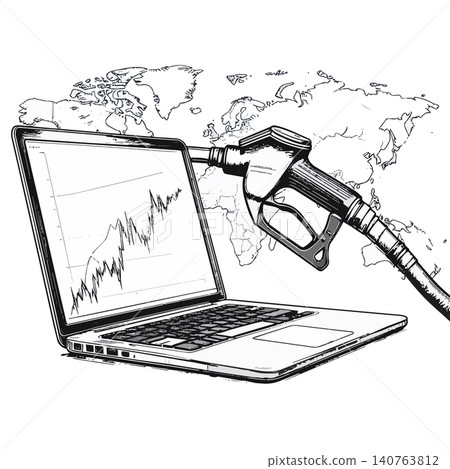 Fuel nozzle connecting global finances to energy markets Fuel nozzle connecting global finances to energy markets 140763812