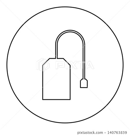 Tea bag for hot beverage icon in circle round black color vector illustration image outline contour line thin style Tea bag for hot beverage icon in circle round black color vector illustration image outline contour line thin style 140763839