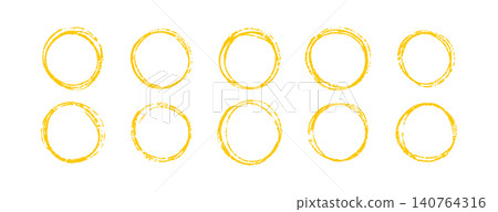 Set of circular grunge stamps with japanese flag motif. Freehand ink drawing and chalk scribble. Splash and splatter elements for retro collection Set of circular grunge stamps with japanese flag motif. Freehand ink drawing and chalk scribble. Splash and splatter elements for retro collection 140764316