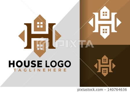Letter H House Logo Logos Design Element Stock Vector Illustration Letter H House Logo Logos Design Element Stock Vector Illustration 140764636