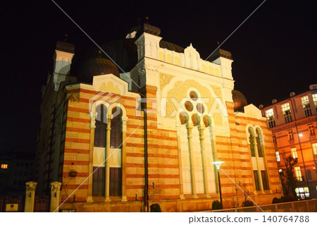 Sofia Synagogue (Bulgaria) illuminated at night. Sofia Synagogue (Bulgaria) illuminated at night. 140764788