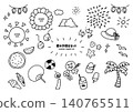 可愛的手繪夏季插畫素材包（材質） 140765511