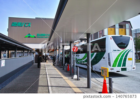 Bus center located north of Takayama Station East Exit in Hida Takayama, Gifu Prefecture. 140765873
