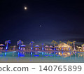 Resort hotel pool at night 140765899