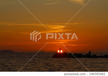 Seaside town of Turgutreis and spectacular sunsets Seaside town of Turgutreis and spectacular sunsets 140765981