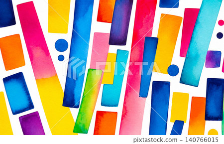 Colorful Abstract Geometric Watercolor Shapes Background, Modern Artistic Pattern Colorful Abstract Geometric Watercolor Shapes Background, Modern Artistic Pattern 140766015