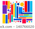 Colorful Abstract Geometric Shapes Background, Modern Minimal Style Illustration 140766020