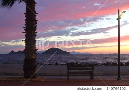 Seaside town of Turgutreis and spectacular sunsets Seaside town of Turgutreis and spectacular sunsets 140766102