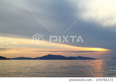 Seaside town of Turgutreis and spectacular sunsets Seaside town of Turgutreis and spectacular sunsets 140766172