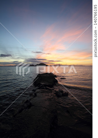Seaside town of Turgutreis and spectacular sunsets Seaside town of Turgutreis and spectacular sunsets 140766195