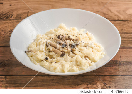 Mushroom and soy milk risotto Mushroom and soy milk risotto 140766612